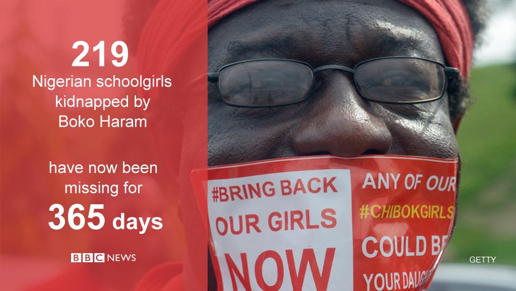 BBCNews's tweet photo. Still missing: Nigeria marks one year since Chibok abductions #BringBackOurGirls #BBCGoFigure http://t.co/np3B4bqOmJ http://t.co/c6WFhBjWpm