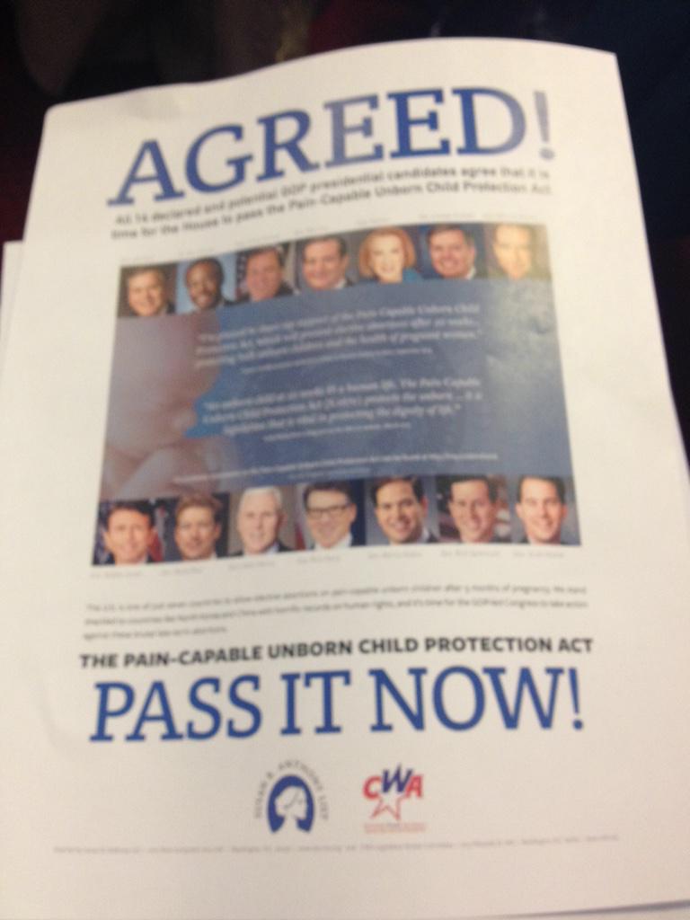 CWforA's tweet image. It's time to get this done. Tell Congress to pass Pain-Capable! @SBAList #prolife #theyfeelpain