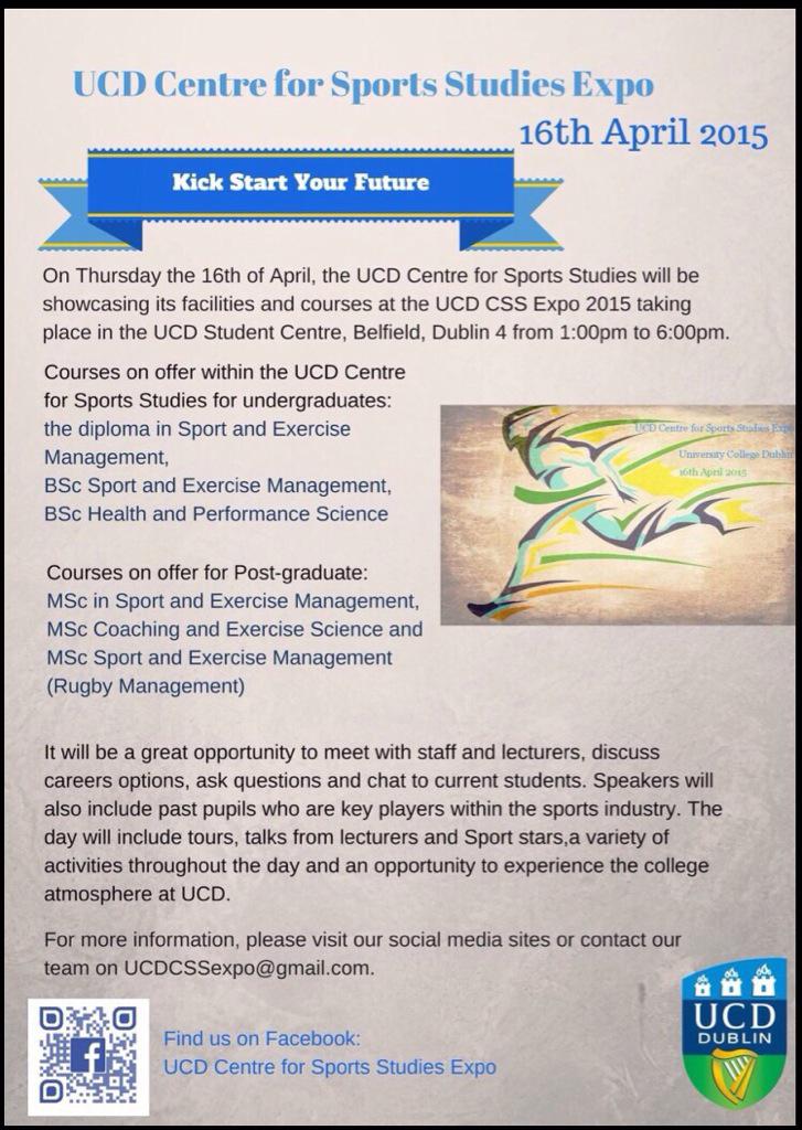 UcdCssExpo's tweet photo. @JoeyCarbery Hi Joey, can you give us an RT to promote #SportsStudies in #UCD http://t.co/OjKFixNqna