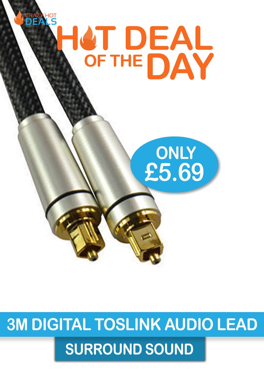 HOT DEAL- 3M Optical Digital Audio Cable Lead for surround Sound ONLY £5.69 🎶
crazyhotdeals.com/products/3m-op…