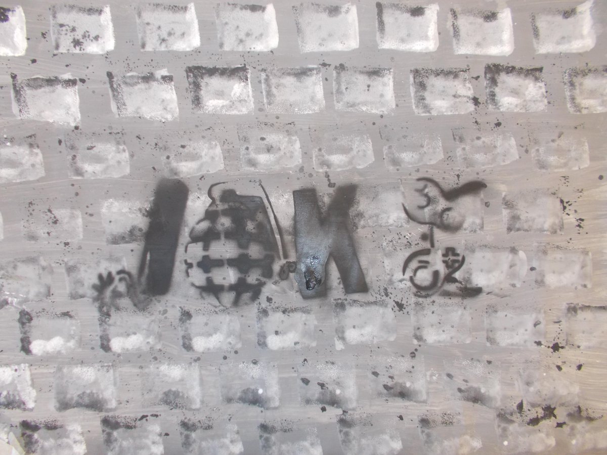 MrsMawing's tweet photo. @thereaIbanksy 

Check out our awesome stencil pieces: made by Year 9 students at Dunraven School, South London. http://t.co/e0r2GWq4Un