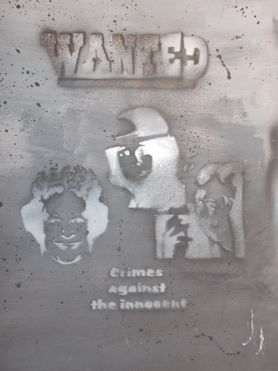 MrsMawing's tweet photo. @thereaIbanksy 
artists at Dunraven continued..... the students have expressed political views through stencilling http://t.co/3nDbt9XvcX