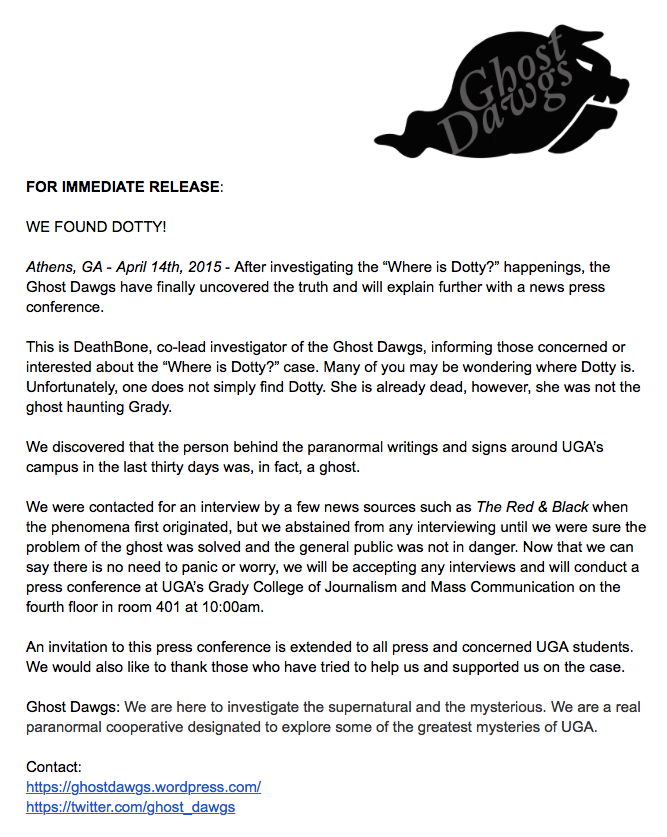 ghost_dawgs's tweet photo. .@sshamp Please join us at our press release this Thursday! #asktheghostdawgs #ghostdawgs http://t.co/UmDr46GZke