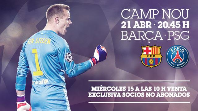 FCBarcelona_es's tweet image. Mañana, a las 10 h, los socios no abonados al Estadio podrán comprar entradas para el FCB-PSG ow.ly/LAZdV
