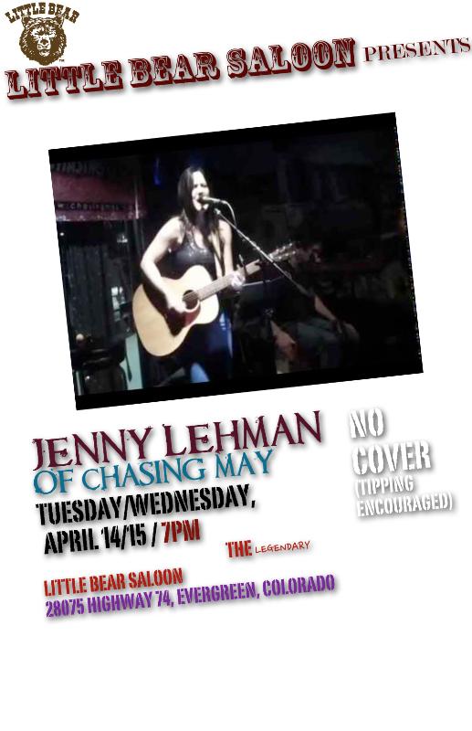 Bar opens at 4PM today & tomorrow with Jenny Lehman of @ChasingMay taking the stage 7PM @LittleBearCO