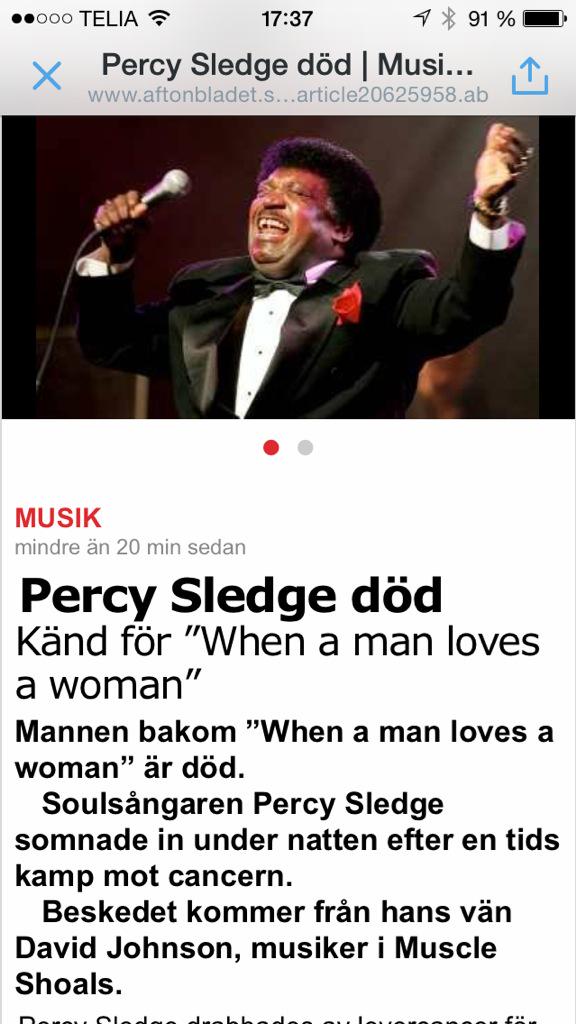 Emil_Lagnelius's tweet image. Vila i frid, Percy! #fuckcancer aftonbladet.se/nojesbladet/mu…