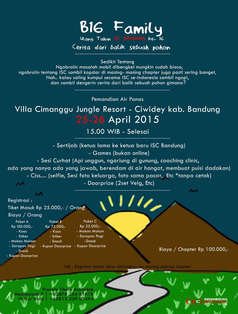 Malem taruips. Cuma mau ingetin, ISC Bandung punya acara di akhir bulan ini 😉