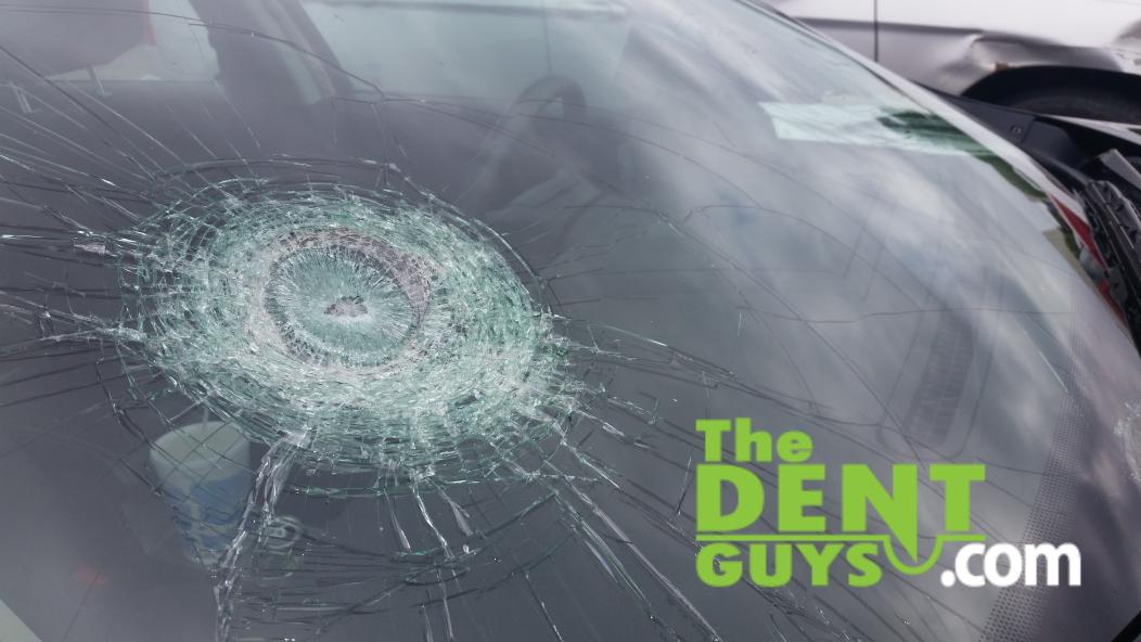 TheDentGuys's tweet photo. This is what a Baseball sized Hail can do your your windshield!!  STAY SAFE.. http://t.co/xi6X7iQSQI