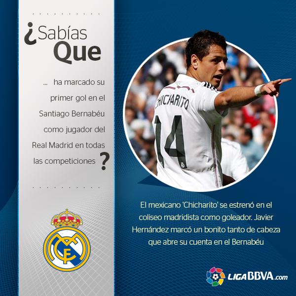 bbva's tweet image. #SabíasQue | @CH14_ se estrenó en el coliseo madridista como goleador esta jornada de la #LigaBBVA --&amp;gt;