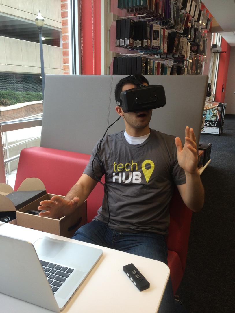 Come by <a href="/TechHubOSU/">Tech Hub at OSU</a> tomorrow from 1pm-3pm to try out the #OculusRift. It's amazing!