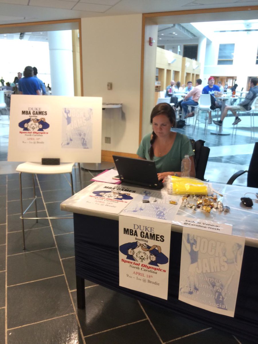 DukeMBAGames's tweet photo. Tickets for the MBAGames Jock Jams party on sale in Fox during lunch all week! @DukeFuqua @DukeMBAGames http://t.co/60xNtEu1fQ
