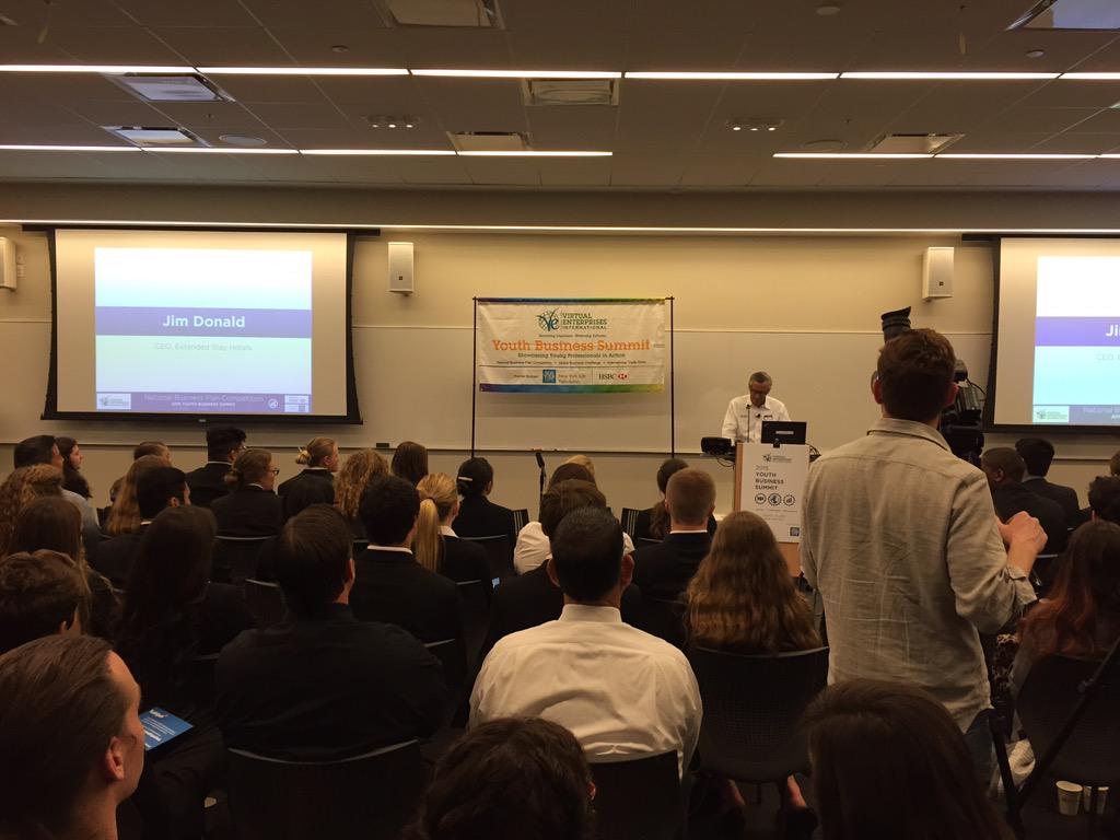 VEInternational's tweet photo. Jim Donald, CEO of @ExtendedStay, formerly @Starbucks giving his admiration to the #2015NBPCFinalists http://t.co/jQgAQbgTeF