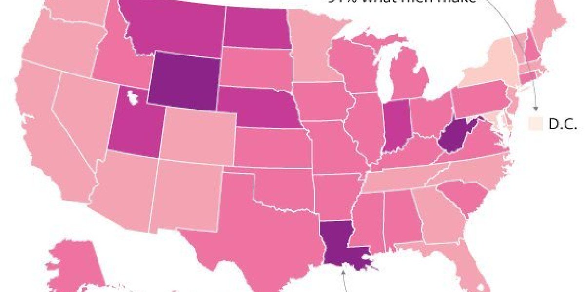 HuffPost's tweet photo. The map of America every woman needs to see http://t.co/vp1SUkNoDX #EqualPayDay http://t.co/uHtmZSelS5