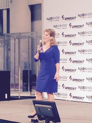 YuVueNews's tweet photo. Annie Nolan of @nimxchange presenting at @SPROCKIT4Glory #NABShow http://t.co/q8AkiMlX4g