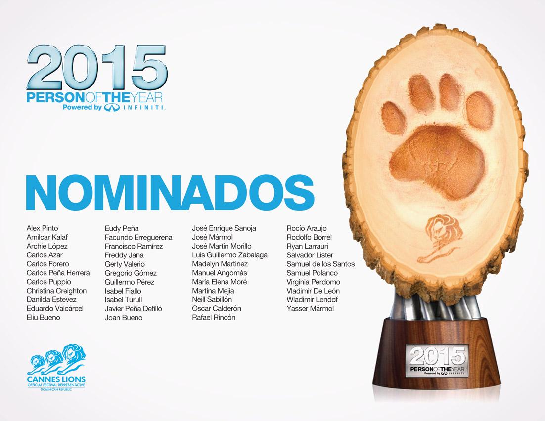 Felicitaciones y Gracias a <a href="/MelenaMore/">Maria Elena More</a>  nominada a Person of the Year 2015 <a href="/CannesDominican/">CannesLionsRD</a>  <a href="/InfinitiRD/">Infiniti RD</a>