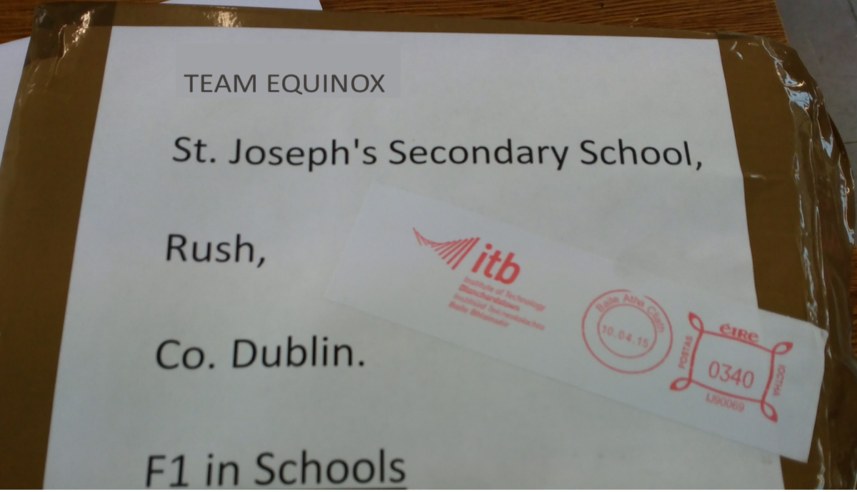 EquinoxF1's tweet photo. A package for us! What could it be? @f1inschoolsirl #F1inSchools http://t.co/CiaJuEtxhX