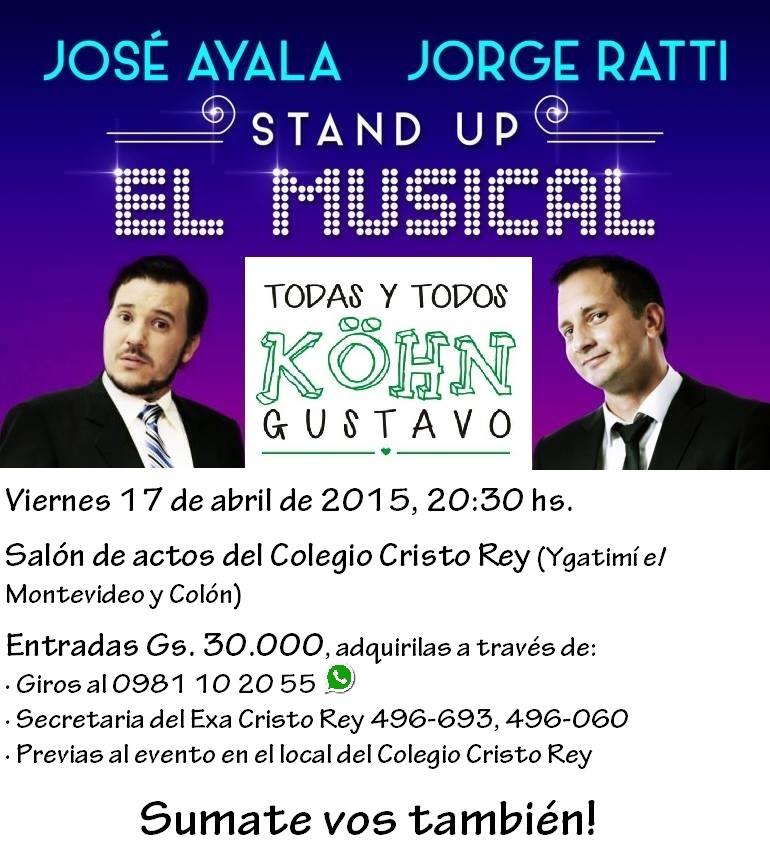 DriveCruzado's tweet image. Un show de Stand Up con José Ayala y Jorge Ratti para ayudar a Gustavo Köhn,por favor ayuden con un RT para difundir