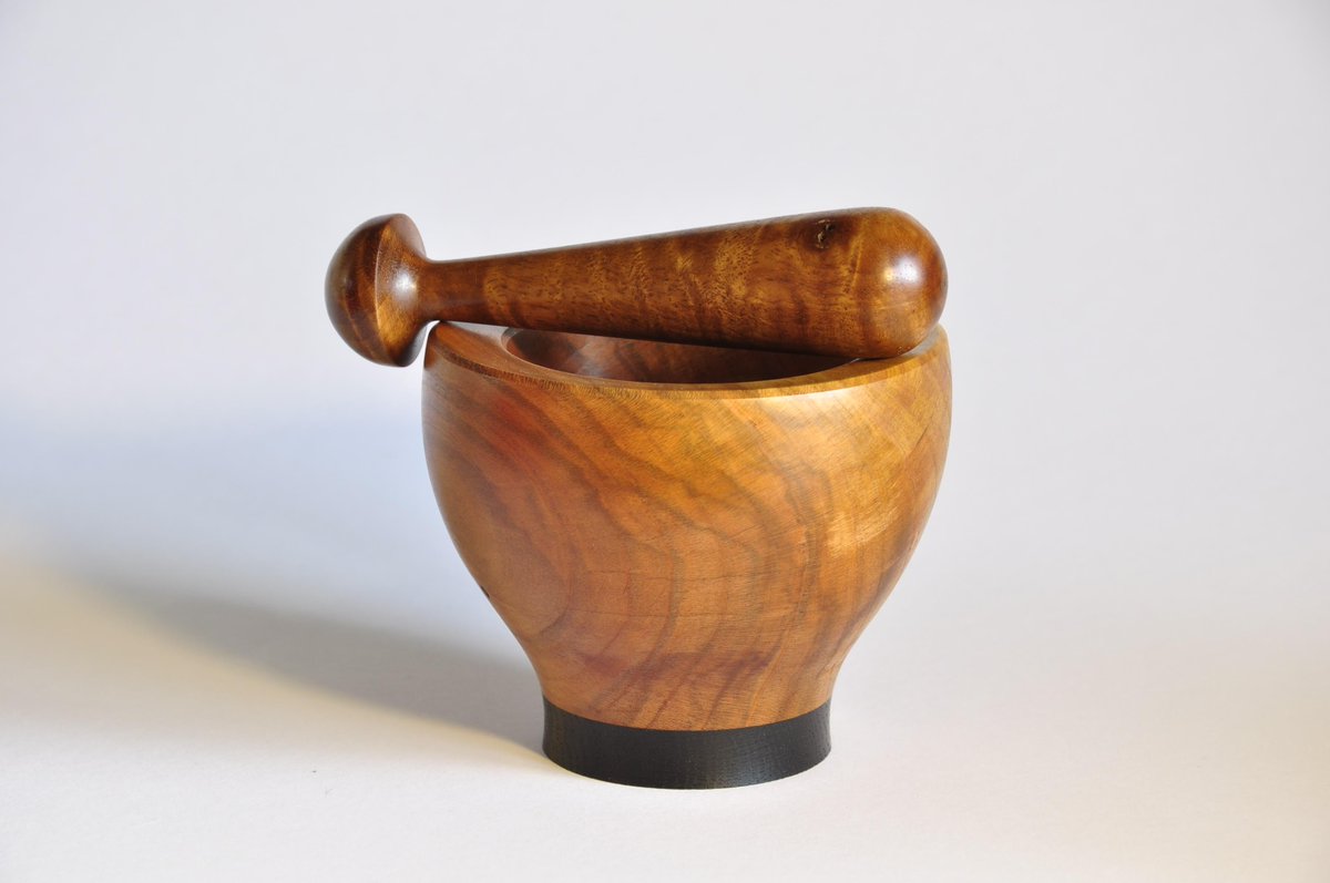 and some more culinary related work I have done recently, a mortar and pestle, made from damson, bog oak and walnut