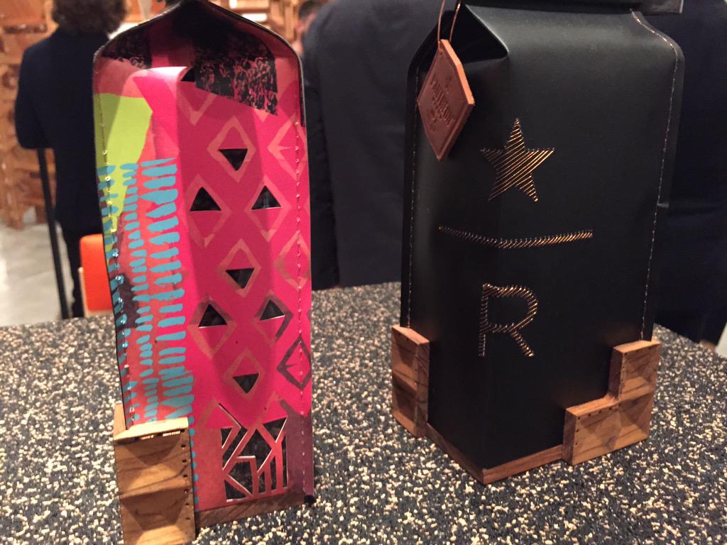 Bill_Sleeth's tweet photo. At #handmadewallpaper, Milan, check out Starbucks Reserve coffee bag! Beautiful! http://t.co/hNvQP5nmXX