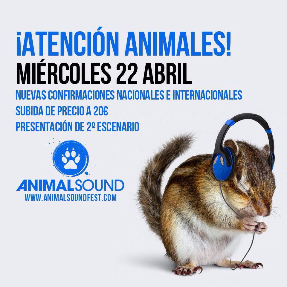 AnimalSoundFest's tweet photo. ¡ATENTOS! Miercoles 22 #Confirmaciones #Escenarios #NuevoInternacional #AnimalSound2015 http://t.co/MACEiOJWqe