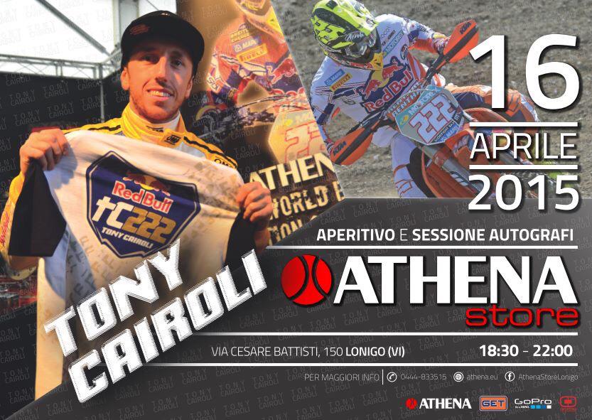 Tony Cairoli in Athena Store! Vi aspettiamo giovedì 16 Aprile a partire dalle ore 18.30! #athenalive <a href="/Antoniocairoli/">.</a>