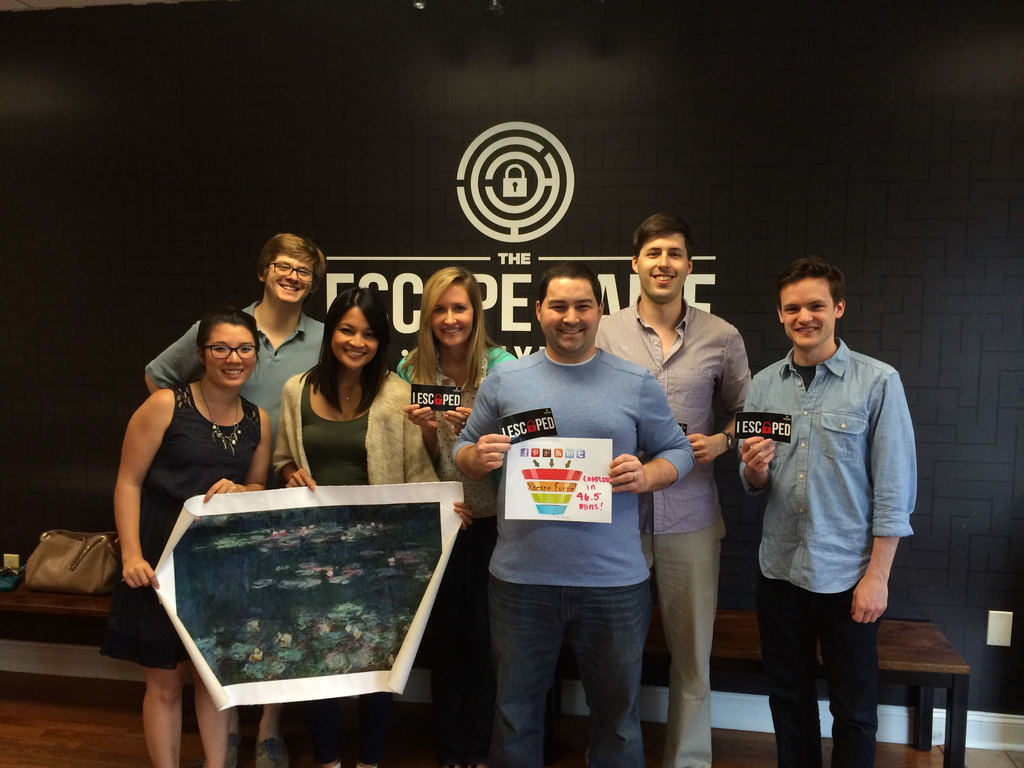 ClarkBuckner's tweet photo. This week @Technology_Adv is sending teams to @NashvilleEscape. Ours made it out in time! #EscapeNashville #TALife http://t.co/NDRUbuRaTs