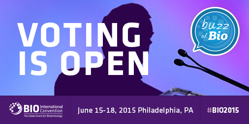 BIOConvention's tweet photo. Voting now open! Vote for the most innovative biotech company to win #BuzzofBIO. http://t.co/qrk3coGL7j http://t.co/VZc1G3zfJ5