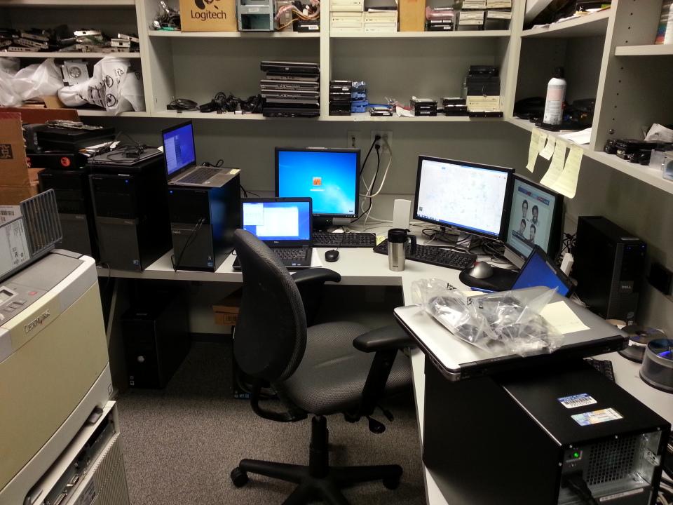 HomeBrewdCoffee's tweet image. There's not enough space on my desk anymore. Also I'm almost out of ethernet ports. #ITjob #toomanycomputers