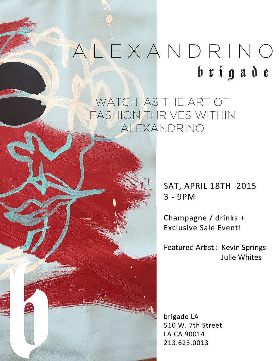 Brigade_LA's tweet photo. #brigadeLA x #Alexanrino Pop Up Event! Come dressed to impress http://t.co/qZcmlB4DHq