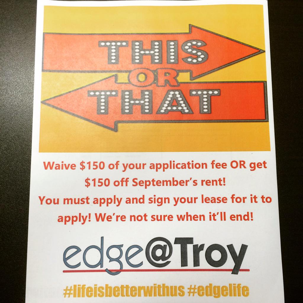EdgeAtTroy's tweet photo. Better hurry! Limited spots available! http://t.co/oLkd1jhWw9