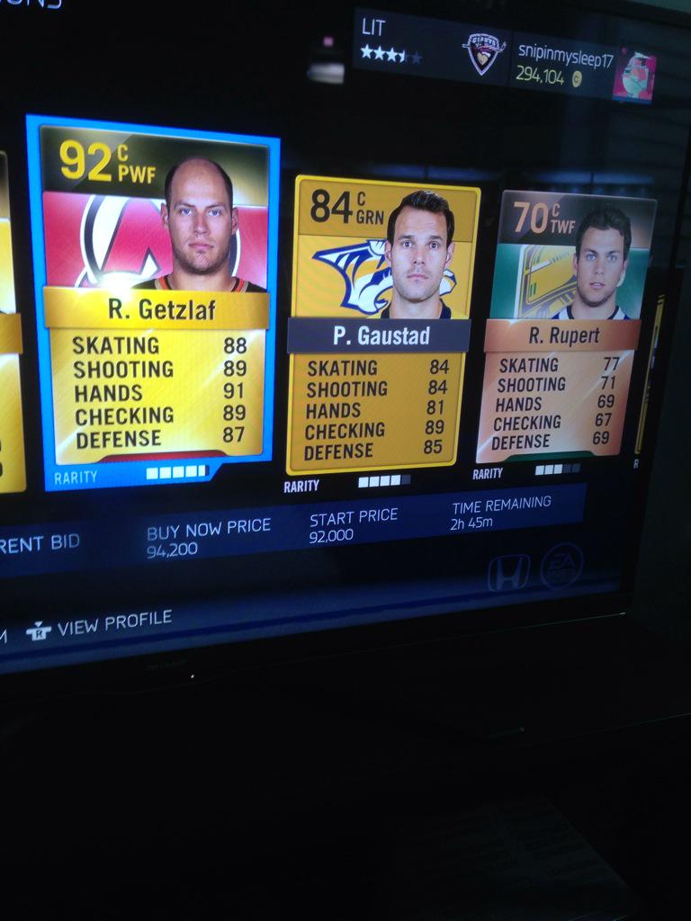 GIveawaysHUT14's tweet photo. Cheapest Getzlaf up. Send trades or BN! Accepted trade will win a prize. DM with proof. @NHLAuctionHouse http://t.co/4XFyWmRQuG