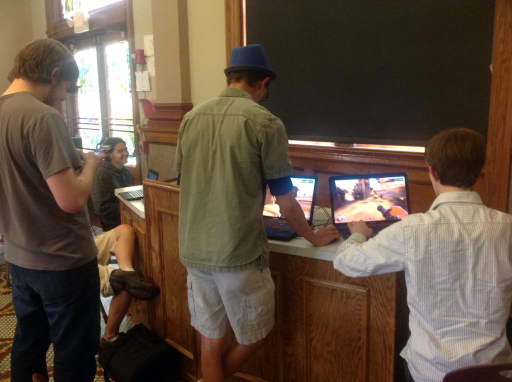 robosane's tweet image. We're set up for the @LNSTEMAC Maker Faire!