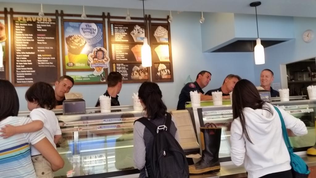 beyondlatwit's tweet photo. Our local firefighters serving us ice cream cones @benandjerrys #FreeConeDay http://t.co/22hnBZKdsv