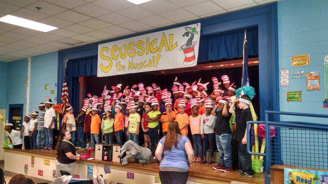 <a href="/ccsdacce/">A.C. Corcoran </a> Seussical the Musical, Corcoran 1st graders perform for PTA. #ccsdpl #drseuss