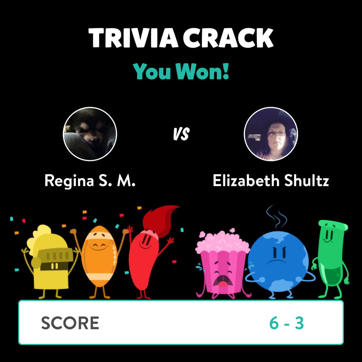 Regina Sorto Mccarter just won a game against Elizabeth Shultz in Trivia Crack!  triviacrack.com/en/landing