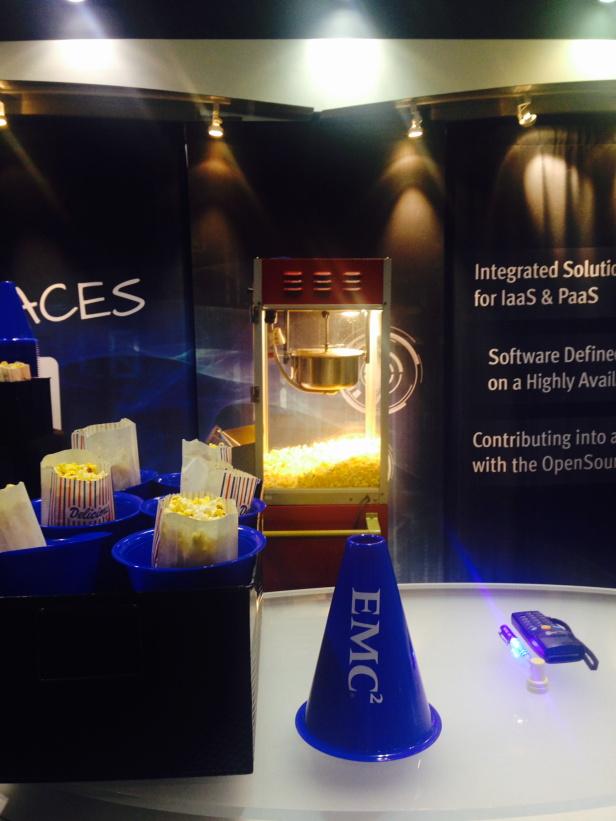 GoodellBoston's tweet image. Come and get your popcorn at #EMC booth 100 #openstacklive