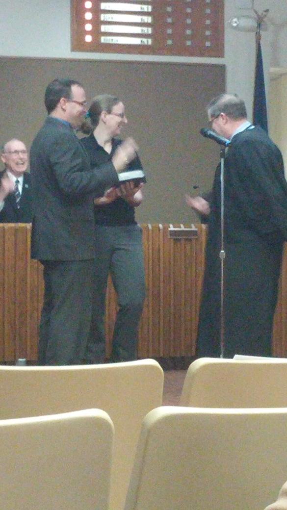 alyvandyke's tweet photo. #topeka council welcomes and swears in 4 new members: Sandra Clear, Jonathan Schumm, @BrendanJensen &amp; @coenfortopeka http://t.co/cEnCtcsuhu