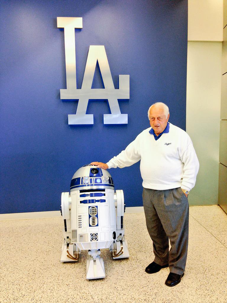 Dodgers's tweet photo. Because @starwars Night. http://t.co/ZCOWktsBHt