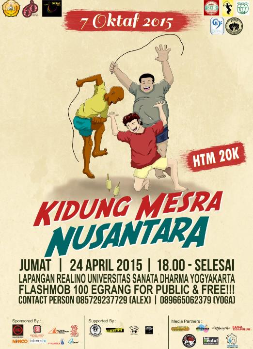"Kidung Mesra Nusantara" 24 April Lapangan bola Realino, Univ. Sanata Dharma, Yogyakarta 19.00 #7oktaf2015 #100egrang