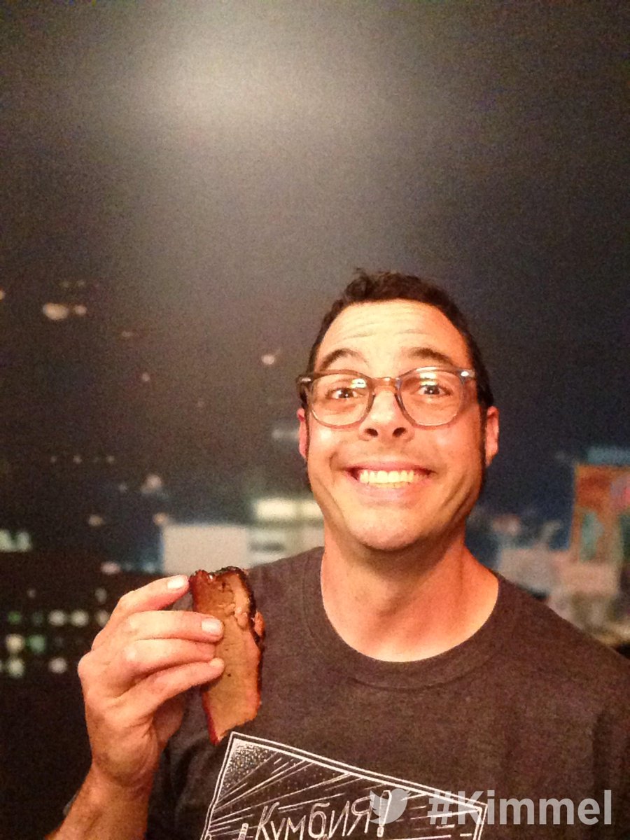 Backstage at #Kimmel. Tune in tonight at 11:35|10:35c on ABC with Aaron Franklin @BBQFranklin