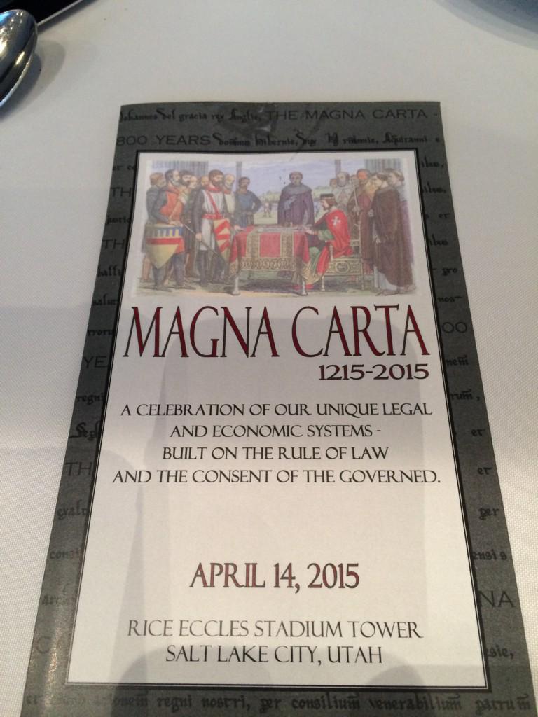 UtahRobert's tweet photo. Celebrating Magna Carta with essay winners, the Governor, judges, attorneys, legislators, and students. #magnacarta http://t.co/XqPzeMSpEm