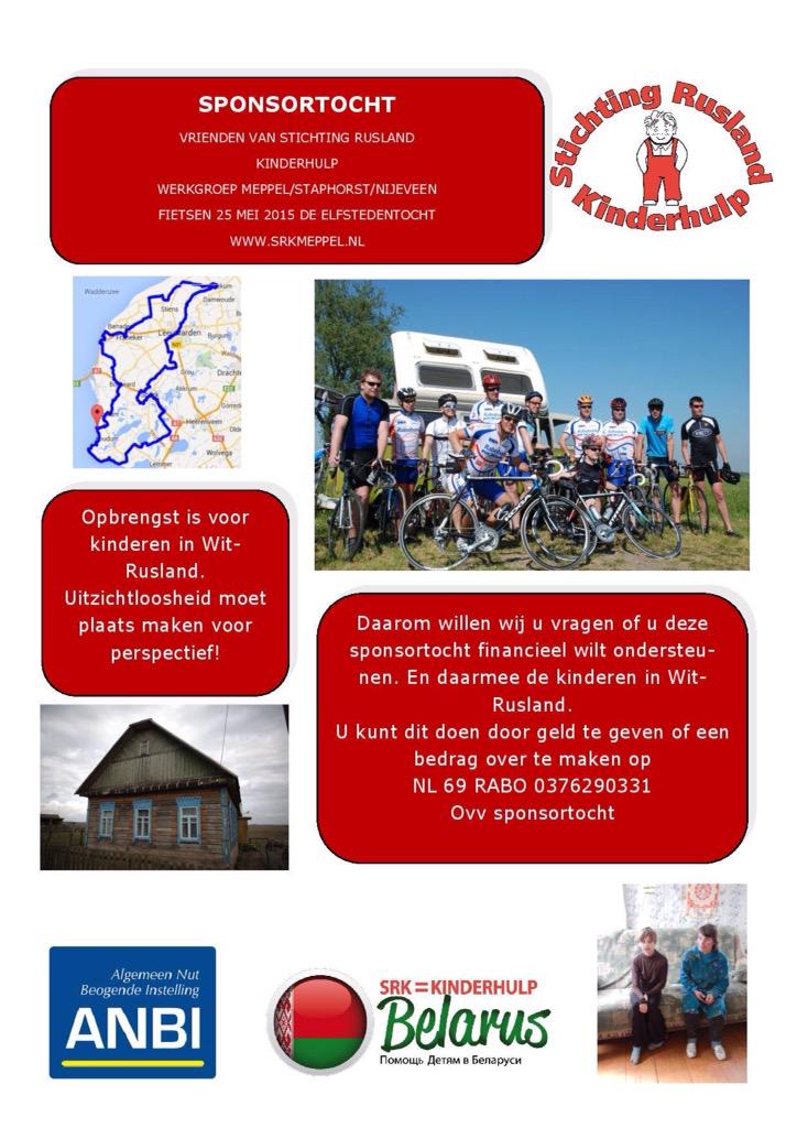 SRKmeppel's tweet photo. Vrienden van Srk fietst 2de #Pinksterdag #11stedentocht! Laten zich sponsoren voor #kinderen in #Belarus! Graag rt! http://t.co/jGEp4PAyR7