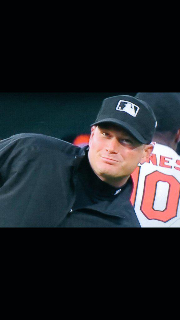 Spritney07's tweet photo. My brother working hard #MLB_umpire  #MLB #baseball #Yankees vs #Orioles #baseballisback http://t.co/qulHPa7Kk9