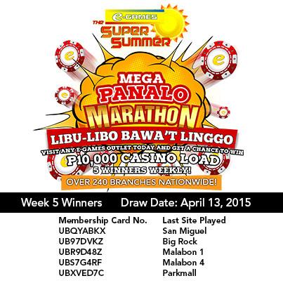 egamescasino's tweet photo. Congratulations to the Week 5 MegaPanalo Marathon Promo Winners! Visit http://t.co/py1mHhx8t0 for more details! http://t.co/MVxknIInru