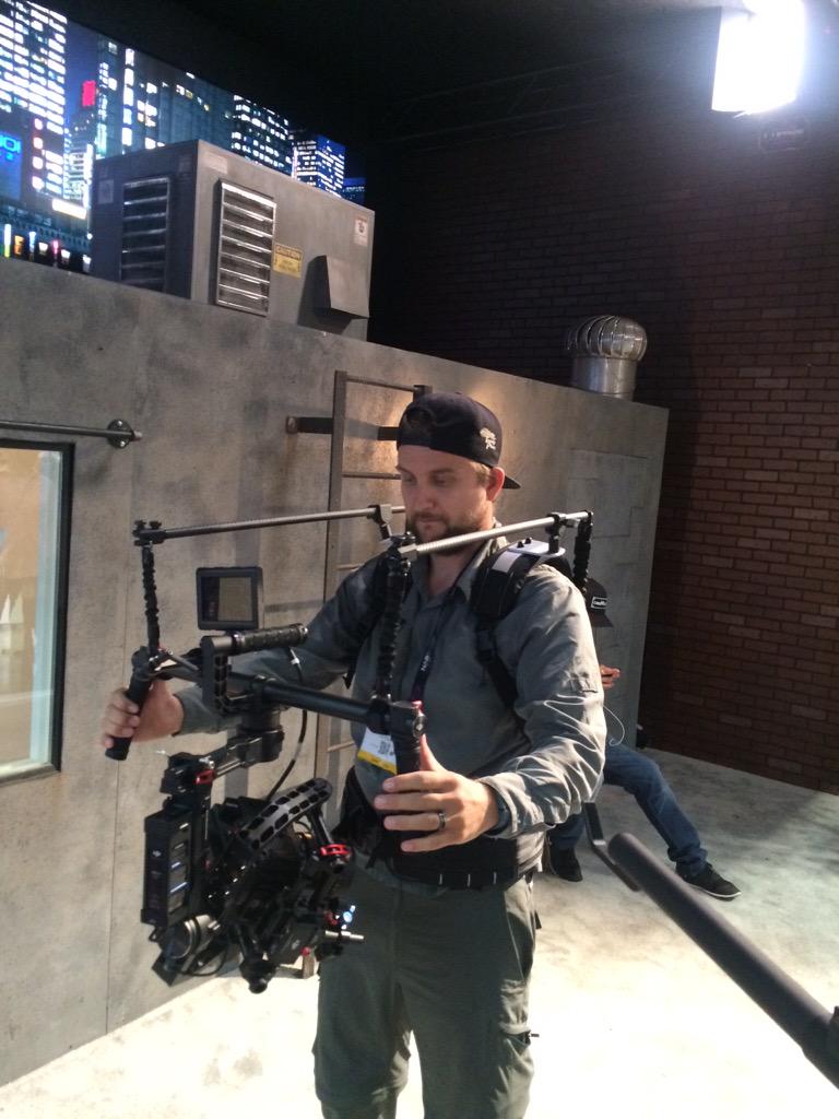 F22StudiosLA's tweet photo. @_Lance_Bowling playing with the #ReadyRig at @NABShow. @DJIGlobal http://t.co/BPPht0hrxX