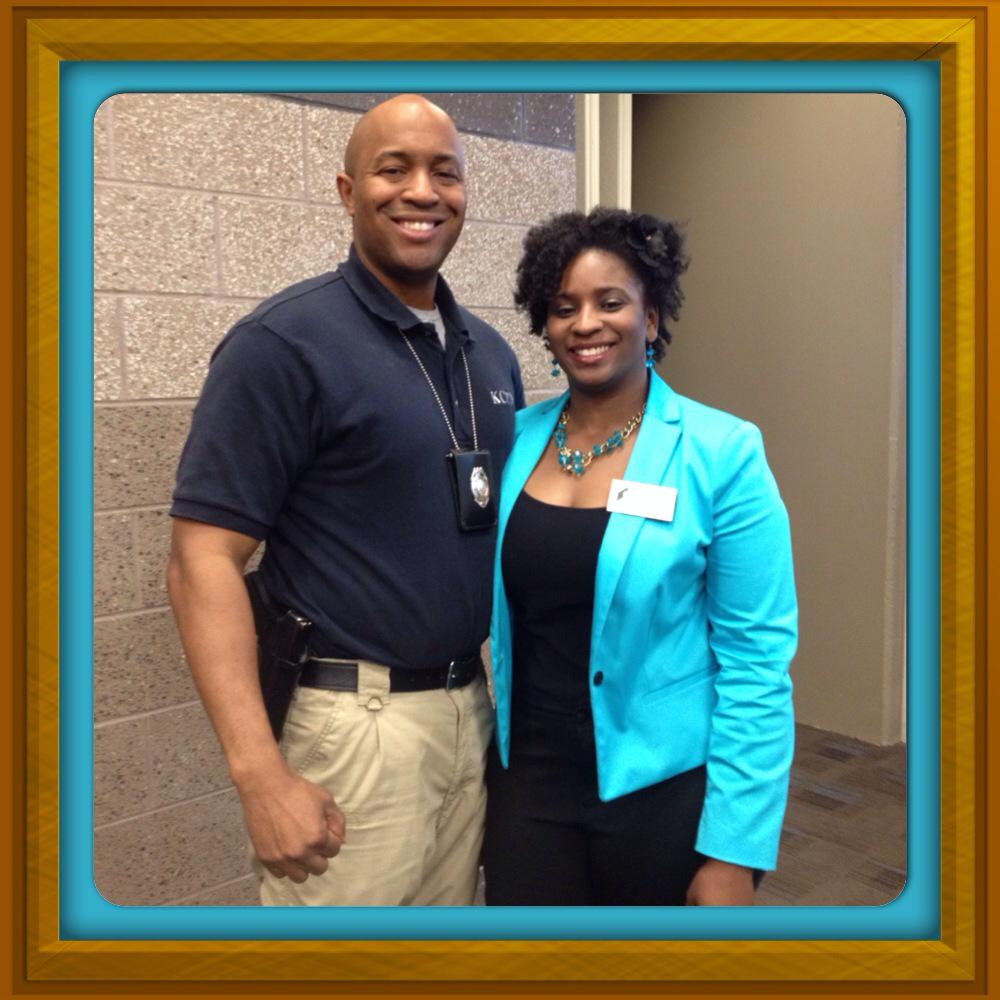 Iamcrystalranee's tweet photo. Thanks PO Hammer &amp; Det. Carlisle 4 helping the @CenturionsKC have an amazing start 2 #lawandorderkc at @kcpolice http://t.co/Ci0A9hqdaJ
