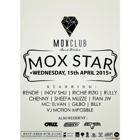 TONIGHT #MOXSTAR <a href="/MOXCLUB/">MOXCLUB Bar&Kitchen</a> w/ <a href="/rendieDTRY/">Rendie Riawan</a> @inov234 @RICHIERIZKI_ <a href="/chennylaksani/">Chenny A Laksani</a> <a href="/sheefamuzze/">Dj Sheefa Muzze</a>