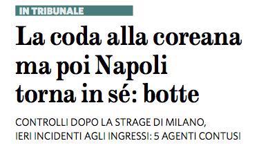 Niente in pratica secondo <a href="/fattoquotidiano/">Il Fatto Quotidiano</a> i napoletani quando sono "in sé" pigliano a mazzate la gente. Bell'eh?