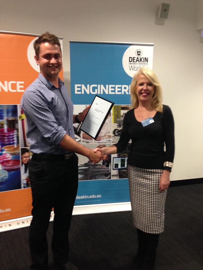 Eng_Victoria's tweet photo. Congratulations to these @Deakin  students on wining our EA student excellence awards http://t.co/pJN67uLaop