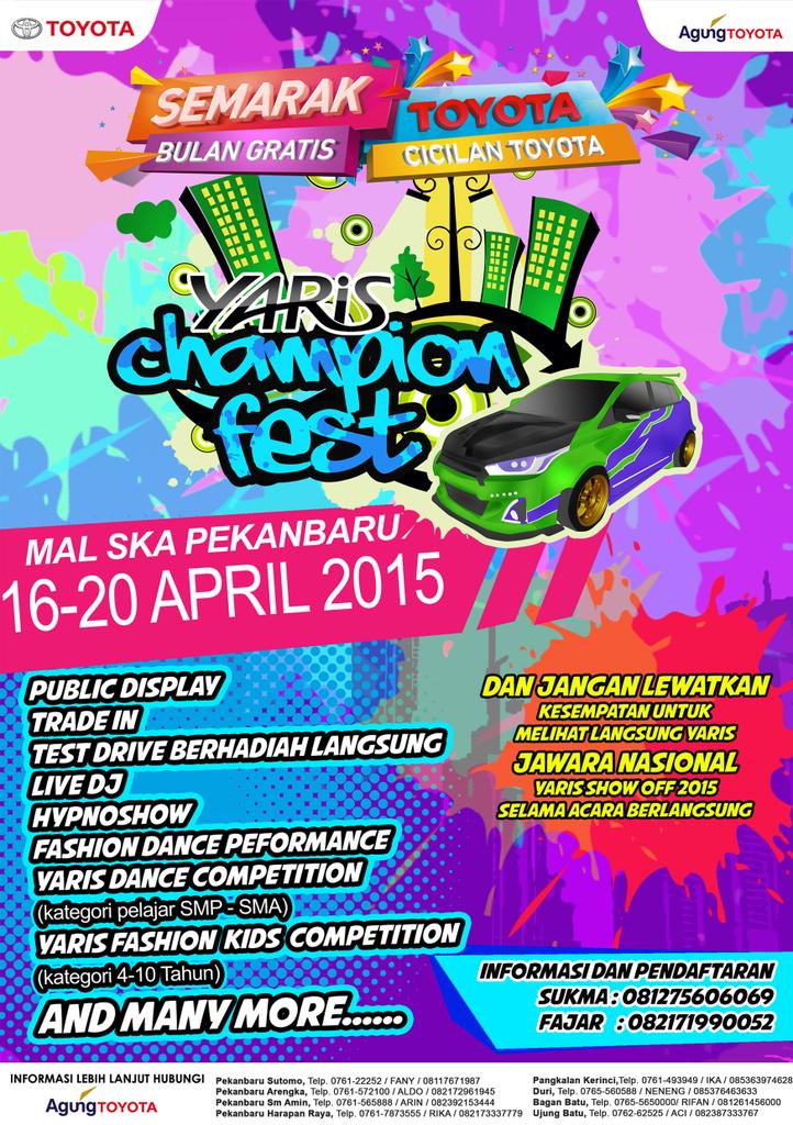 Selamat siang adik2 kelas X &amp; XI <a href="/SMACendanaPku/">Cendana SHS</a> @SMAN1PEKANBARU <a href="/SMAN2PEKANBARU/">SMAN 2 PEKANBARU</a> ikutan Yaris Dance Competition yuk 😀